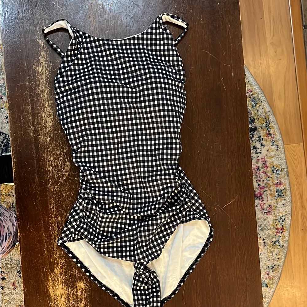 Talbots x Miraclesuite Black and White Checkered Swimsuit